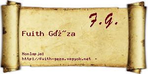Fuith Géza névjegykártya